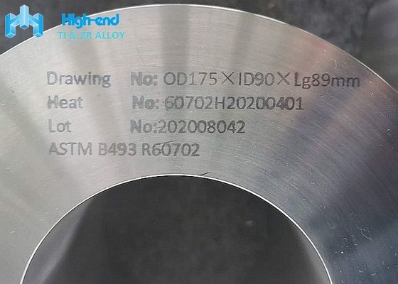 R60702 แหวนปลอมเซอร์โคเนียม ASTM B493 แหวนรีดไม่มีรอยต่อ